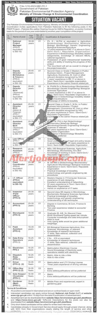 Ministry Of Climate Change Pakistan Jobs Ministry Of Climate Change Pakistan