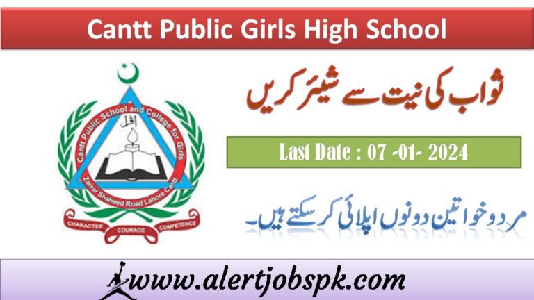 Cantt Public Girls High School jobs