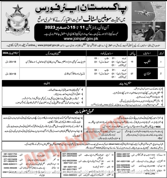 Pakistan air force jobs 2023 Pakistan air force