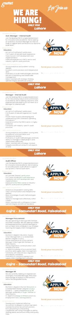 Gourmet Jobs in pakistan Gourmet Pakistan