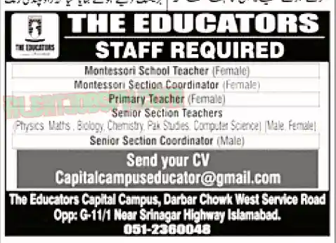 The Educators Islamabad Jobs 2024 Educators Islamabad Jobs